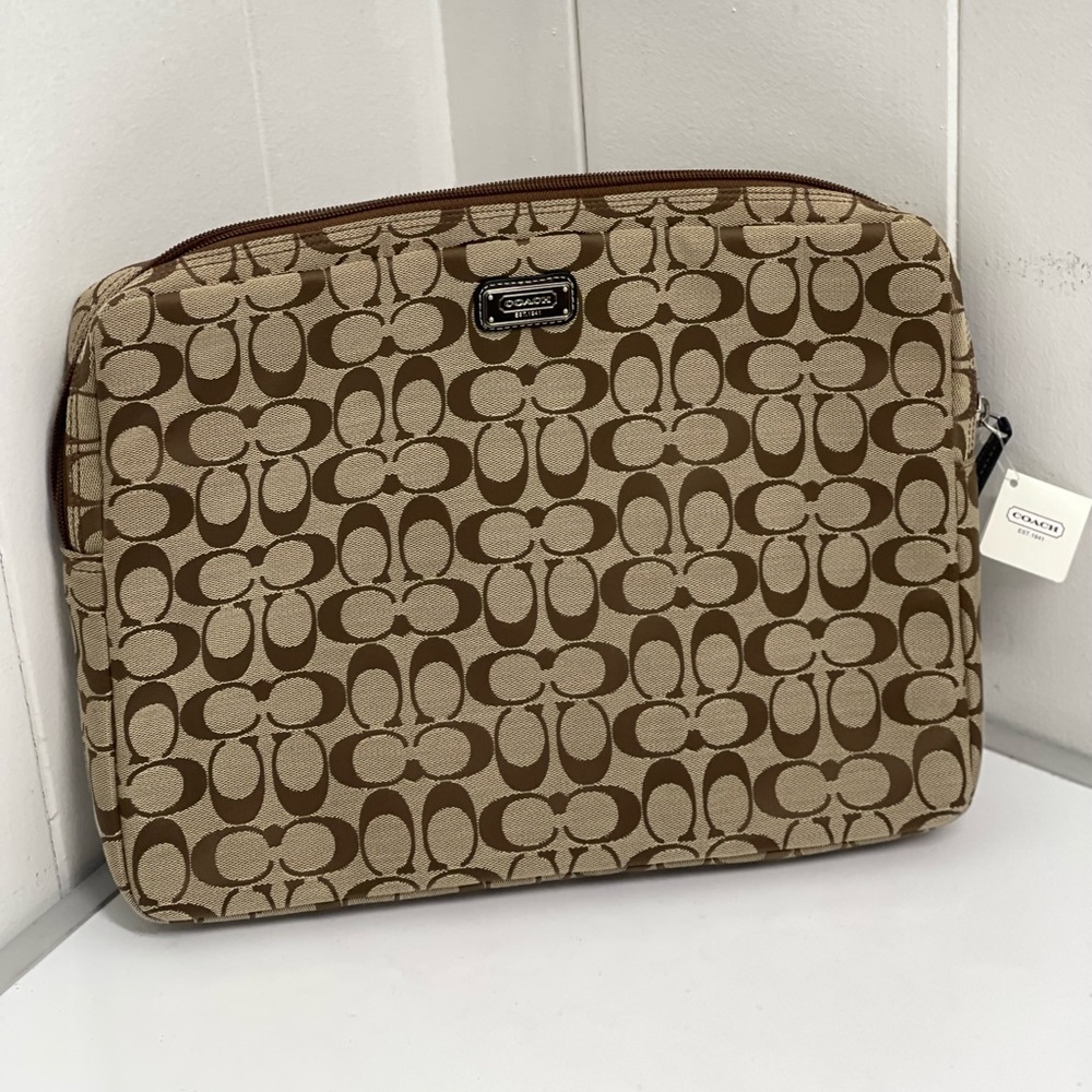 Brand New never used with Tags! Coach khaki computer sleeve